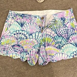 Lilly Pulitzer Pastel Scallop Print High Waist Shorts